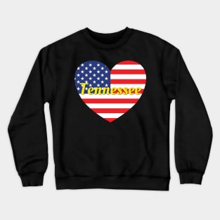 Tennessee American Flag Heart Crewneck Sweatshirt